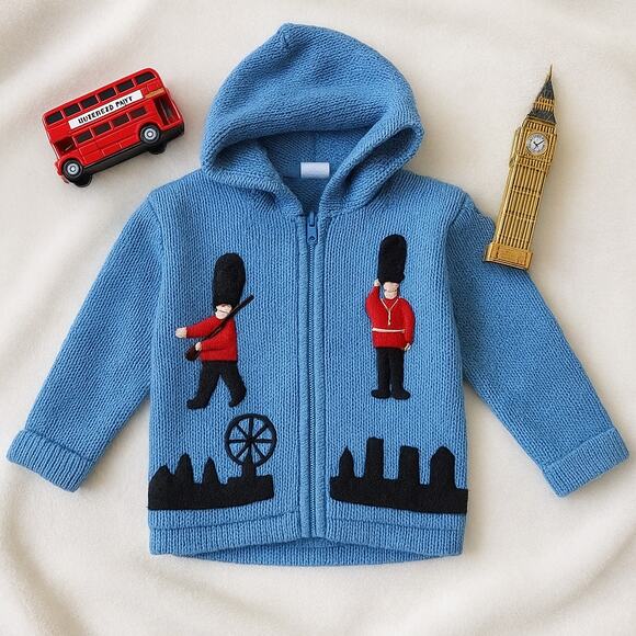 United Ideas London Hooded Guardsman Jumper Sweater Cardigan | Toddler Size 4 - Picture 2 of 8